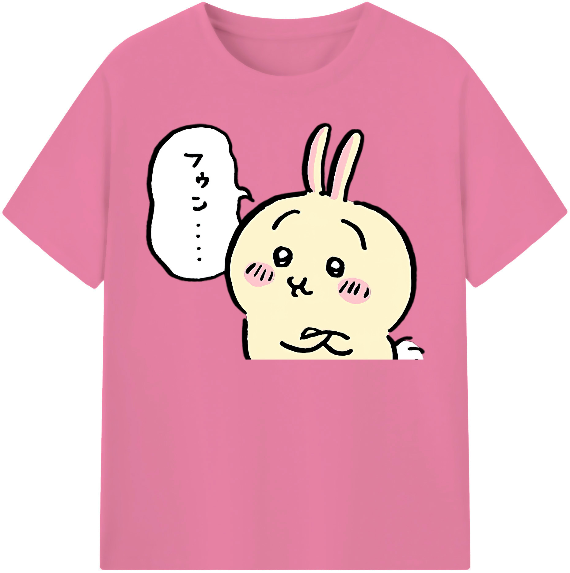（画像用） ちいかわ うさぎ Chii-kawa usagi 綿100％半袖Tシャツ（フロントプリント）